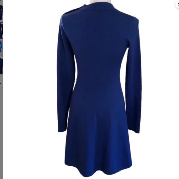 Kate Spade Fit and Flare Long Sleeve Knit Dress in Rich Navy Sz S EUC - Picture 7 of 9
